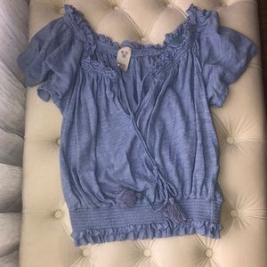 Blue Peasant Top